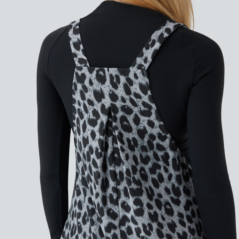 Leopard Print Jumpsuit - Black and Gray - Picture 4 of 8
